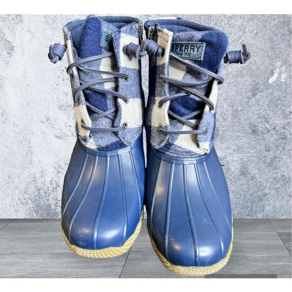 Sperry Shoes - Sperry Saltwater Check Navy Duck Boots Sz10